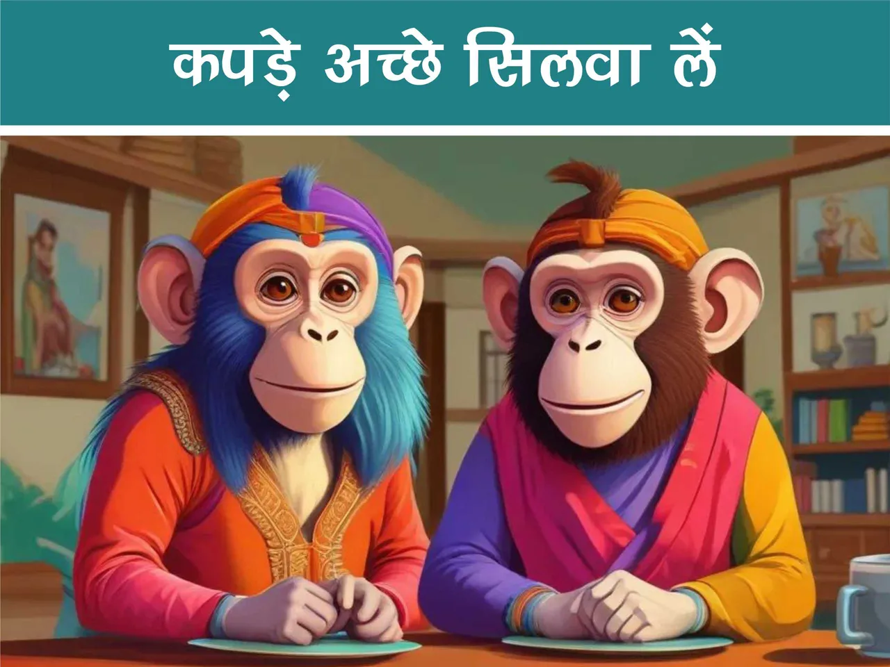 cartoon image of a monkey with his wife