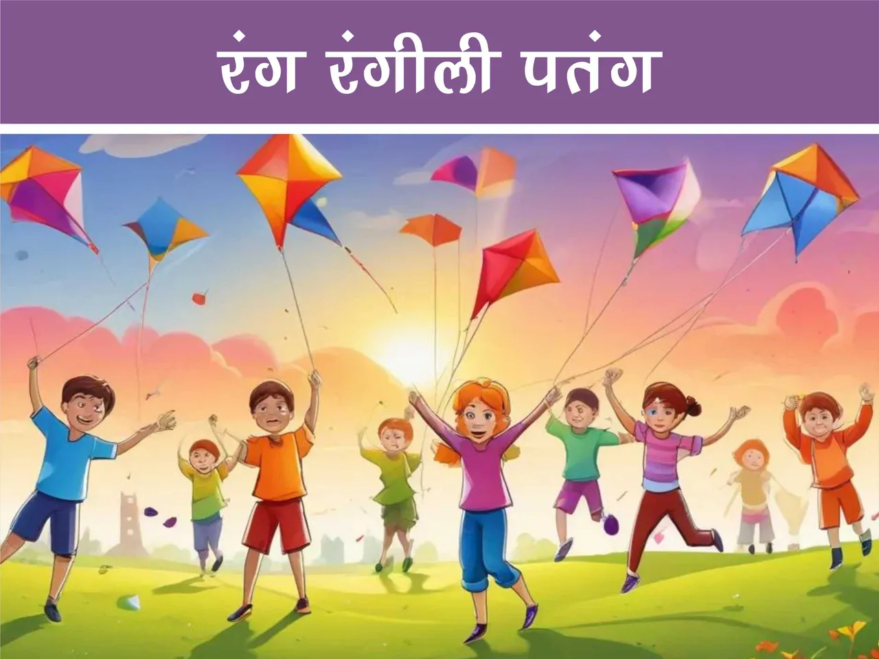 cartoon image of kids flying kites