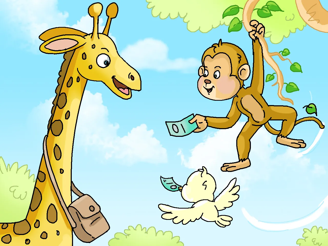 Monkey and giraffe
