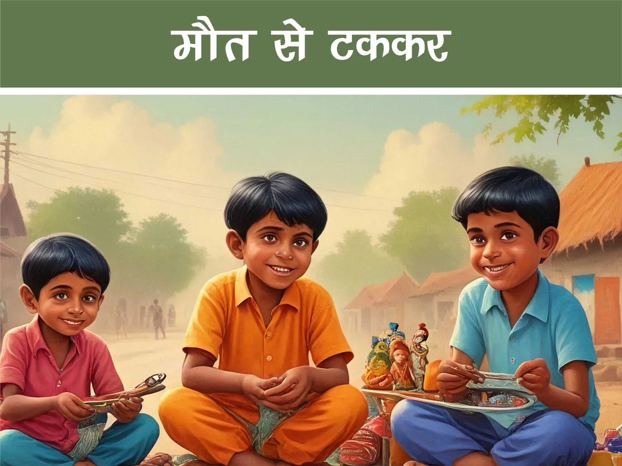 cartoon image of Indian village boys