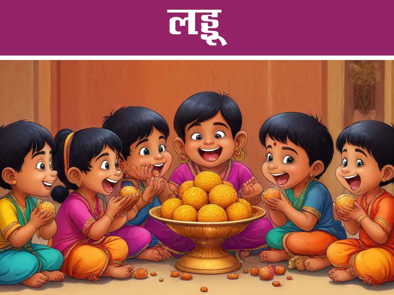 cartoon image of kids eating sweets