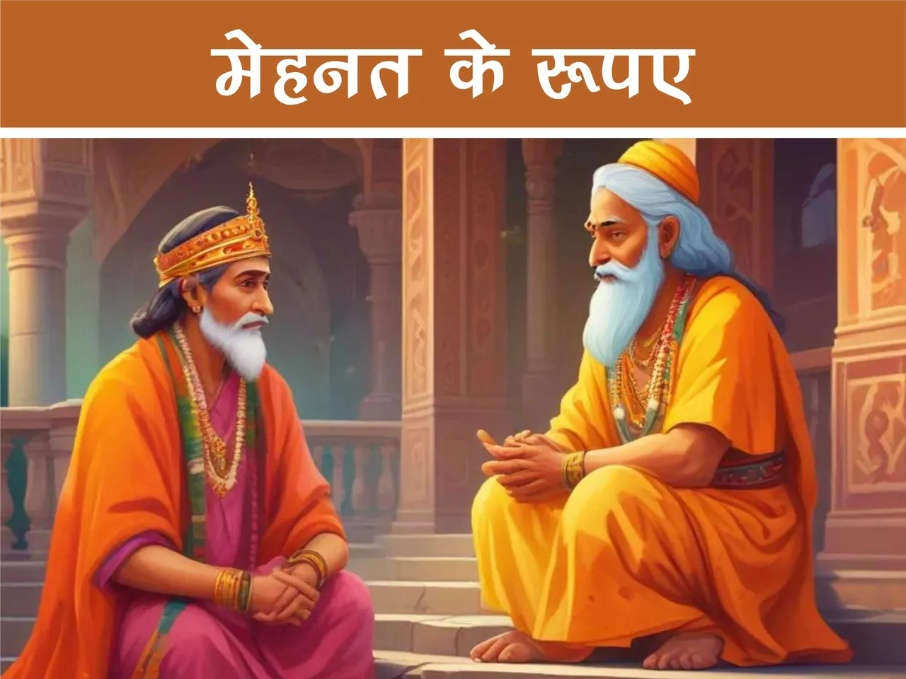 cartoon image of a king with a saint