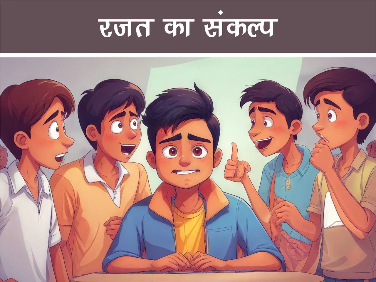 cartoon image of school students