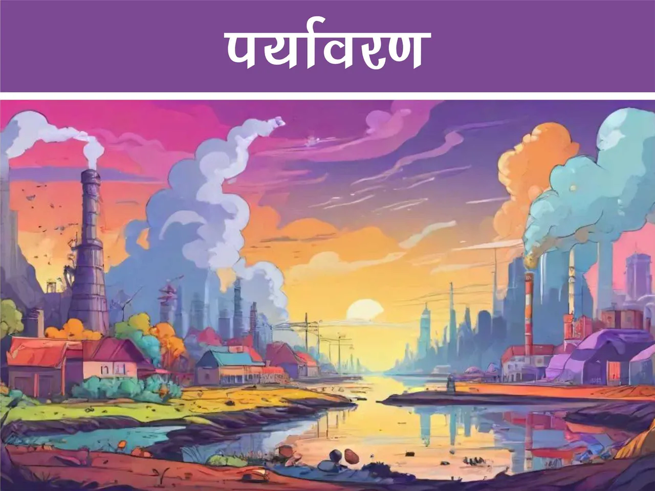 cartoon image of polluted environment