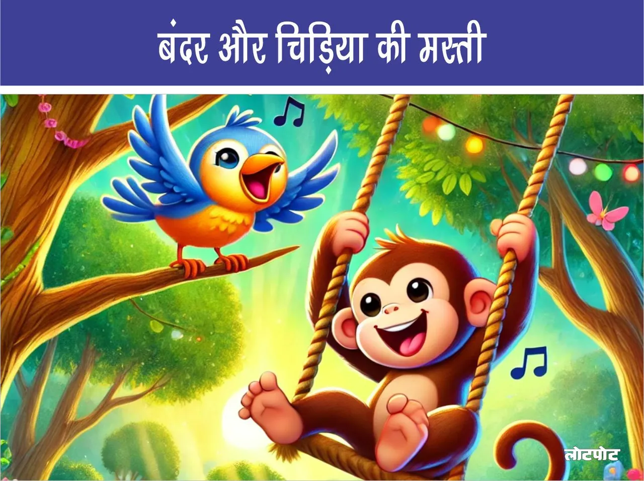 bandar aur chidiya ki kavita hindi me