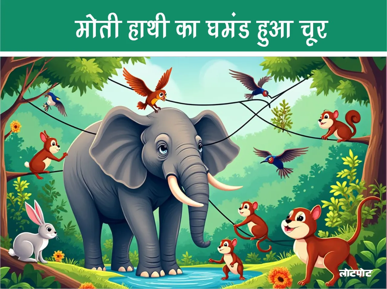 The pride of the pearl elephant is shattered Jungle Story