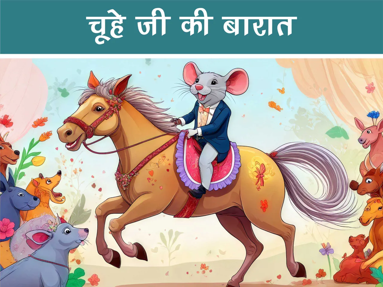 cartoon image of a mouse riding a horse