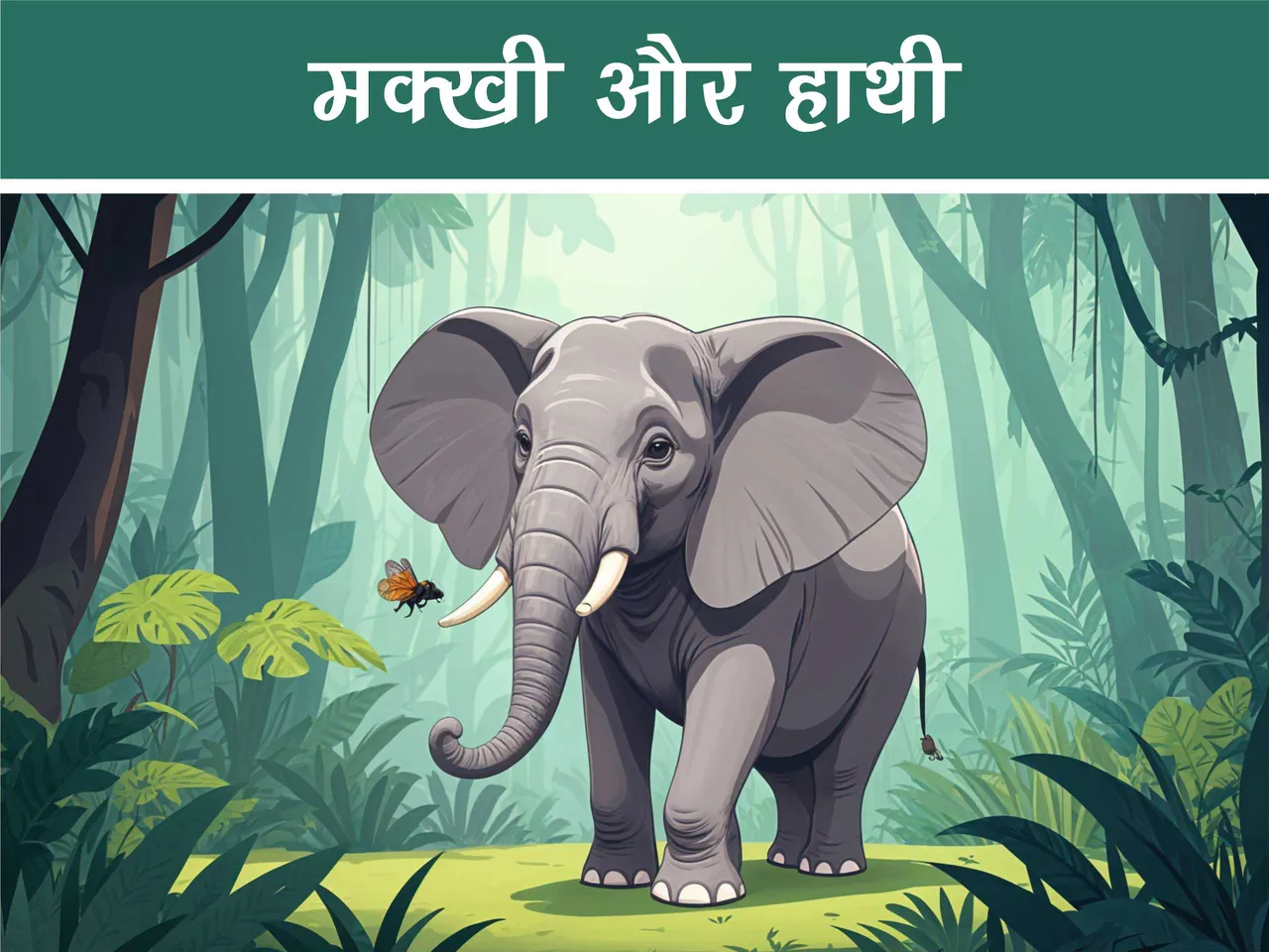 cartoon image of an elephant in jungle