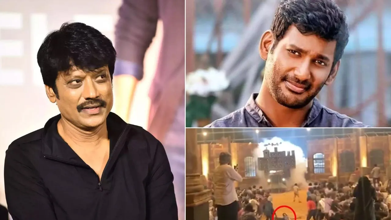 Tamil actors Vishal and S J Suryahas narrow escape from a serious accident on the sets of 'Mark Antony'