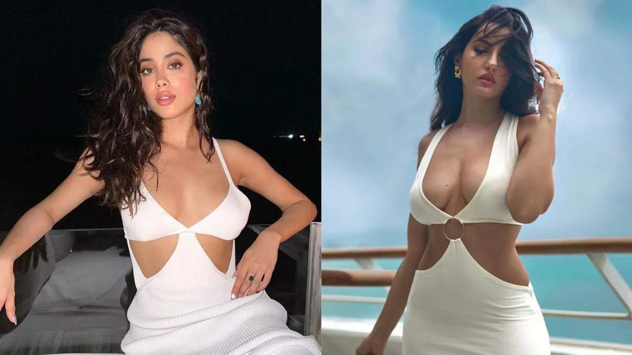 janhvi_kapoor_copied_the_dress_from_nora_fatehi_see_her_attractive_pictures