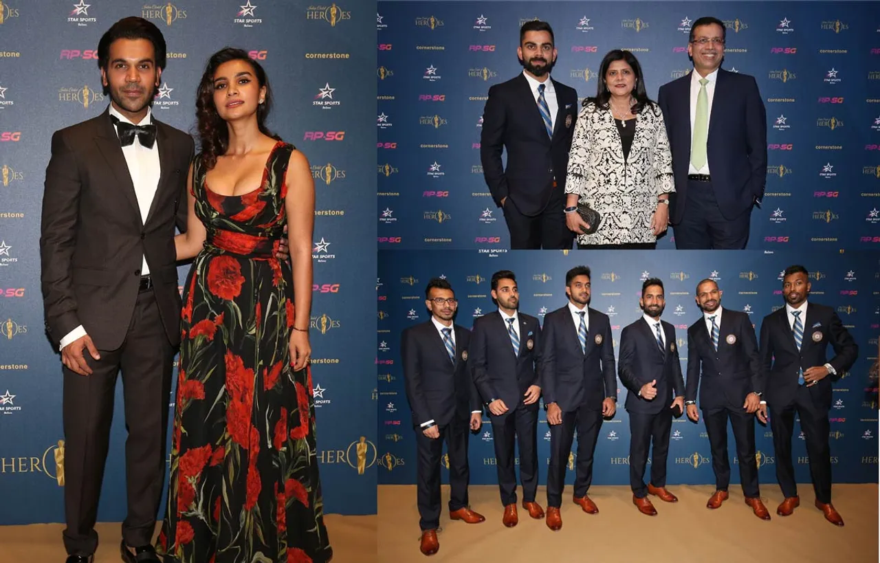आईसीसी विश्व कप के एक वैश्विक समारोह में क्रिकेट टीम के साथ शामिल हुए बॉलीवुड सितारे