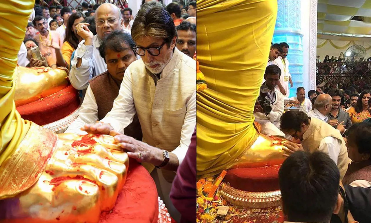 अमिताभ बच्चन ने गणेश उत्सव के मौके पर किया लाल बाग के राजा के दर्शन, देखें फोटोज