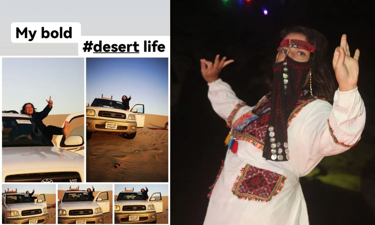 150 देशों की यात्रा करते हुए विश्वप्रसिद्ध ऑपेरा गायिका Gioconda Vessichelli, मिस्र के बेडौइन नाइट शो में रेगिस्तान की रानी बनी हुई दिखी