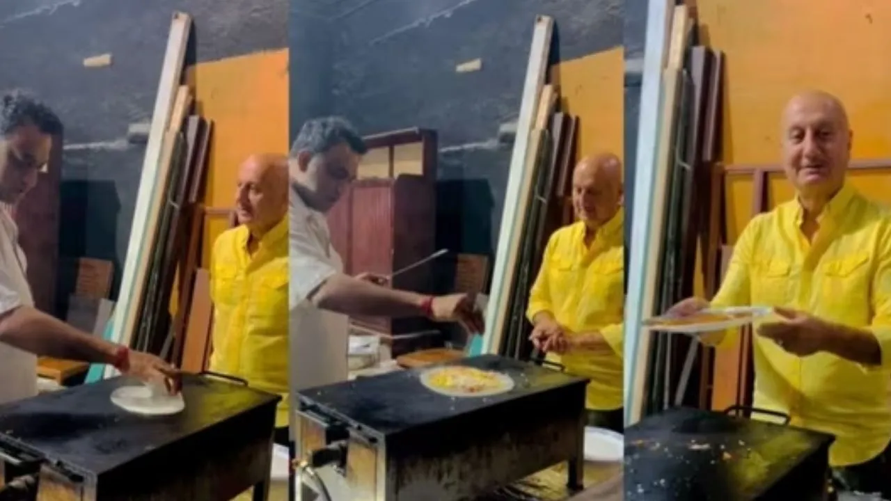 Anupam Kher shares video of Anurag Basu making anda dosa
