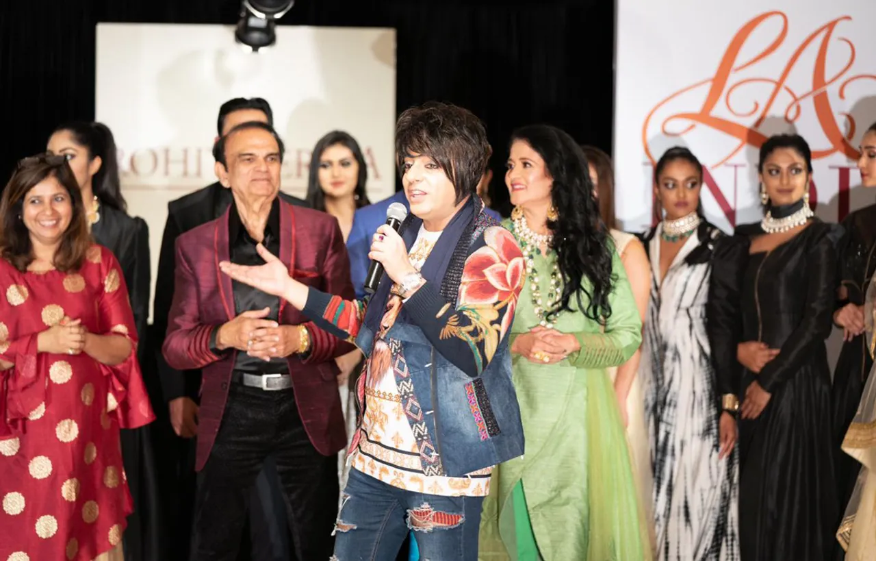 एल ए इंडिया फैशन वीक शो के शोस्टॉपर बने भारतीय फैशन डिजाइनर रोहित वर्मा