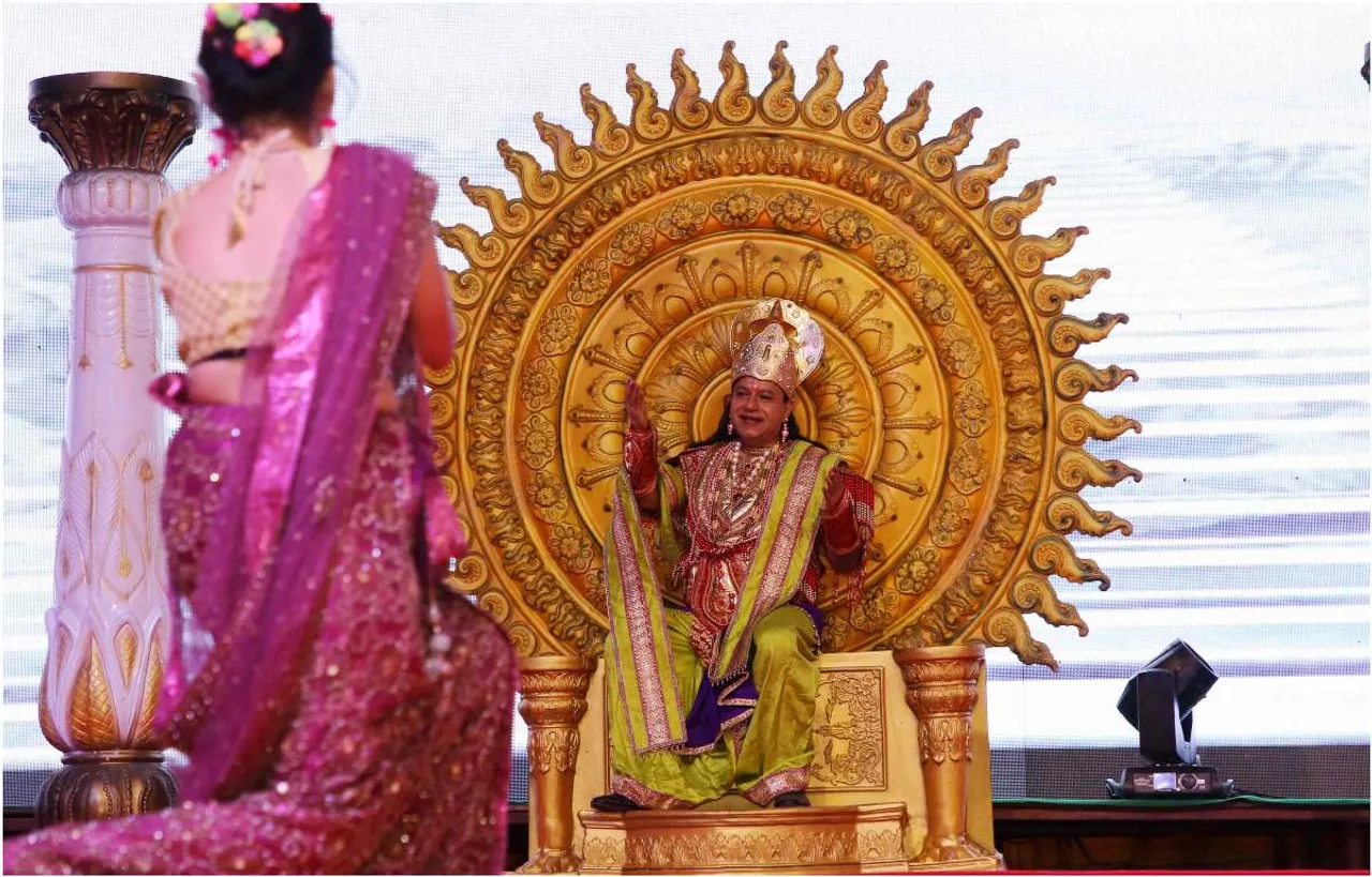 लवकुश रामलीला की लीला में पहले दिन शिव विवाह, इंद्र दरबार एवं रावण अत्याचार का मंचन