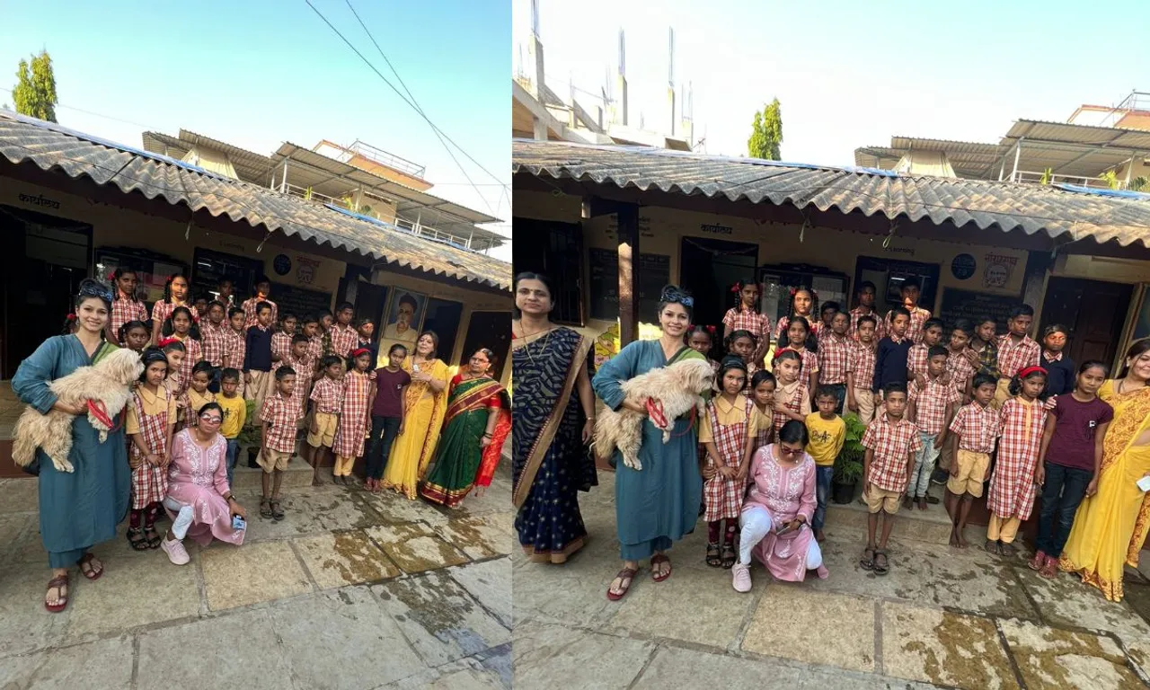 तनिषा मुखर्जी ने अपने एनजीओ स्टाम्प फाउंडेशन के साथ नगरगांव के स्थानीय बच्चों के साथ क्रिसमस मनाया