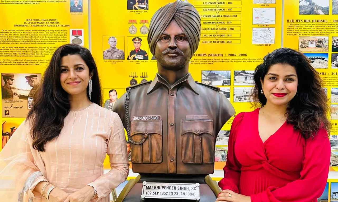 Nimrat Kaur reached Patiala for the inauguration ceremony of the statue of late father Major Bhupendra Singh in the Patiala Regiment!