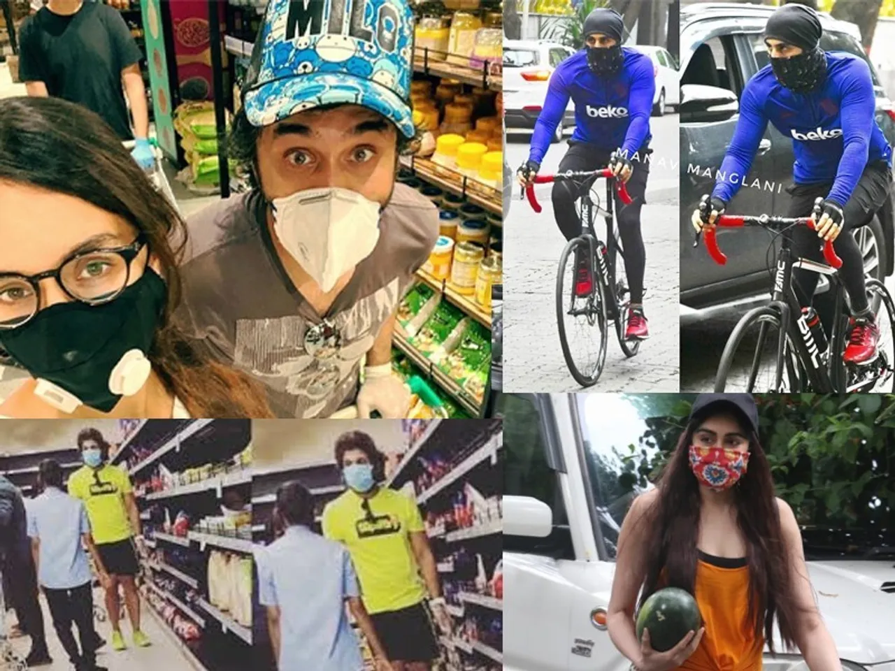 लॉकडाउन में मास्क लगाकर आम लोगों की तरह सब्जियां-राशन खरीदते और साइकिल चलाते दिखे ये स्टार्स , पहचान नहीं पाए लोग