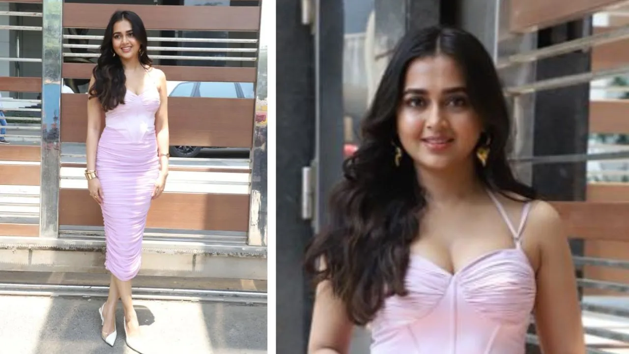 Tejashwi Prakash looked like a beautiful angel in a light pink cutout dress