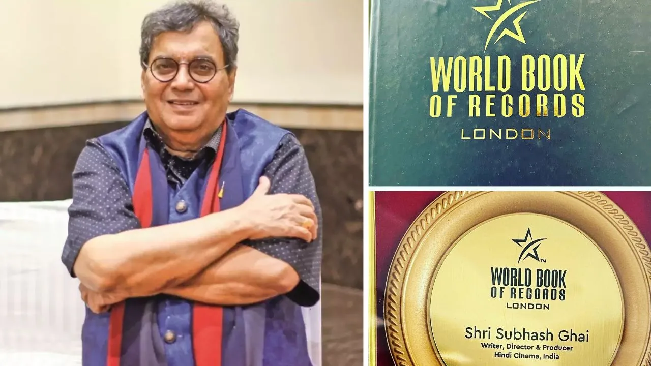 World Book Of Records London : Bollywood's leading writer, director and producer Subhash Ghai has been included in the World Book of Records - London