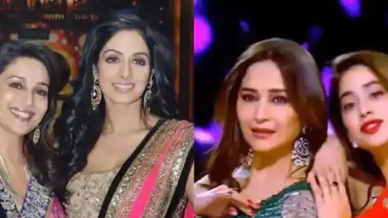 Madhuri Dixit remembers Sridevi, dances with late actress' daughter Janhvi Kapoor at Jhalak Dikhhla Jaa.