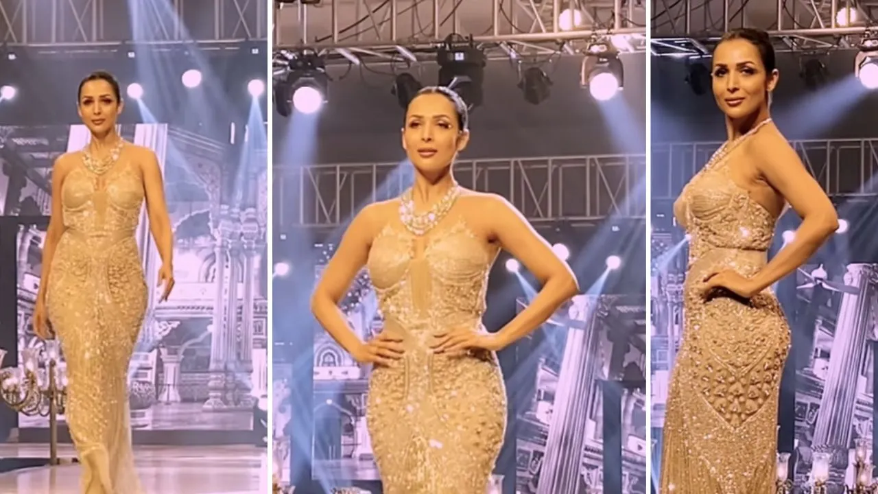 Iconic Awards 2023: Malaika Arora ramp walk in golden gown and bold makeup
