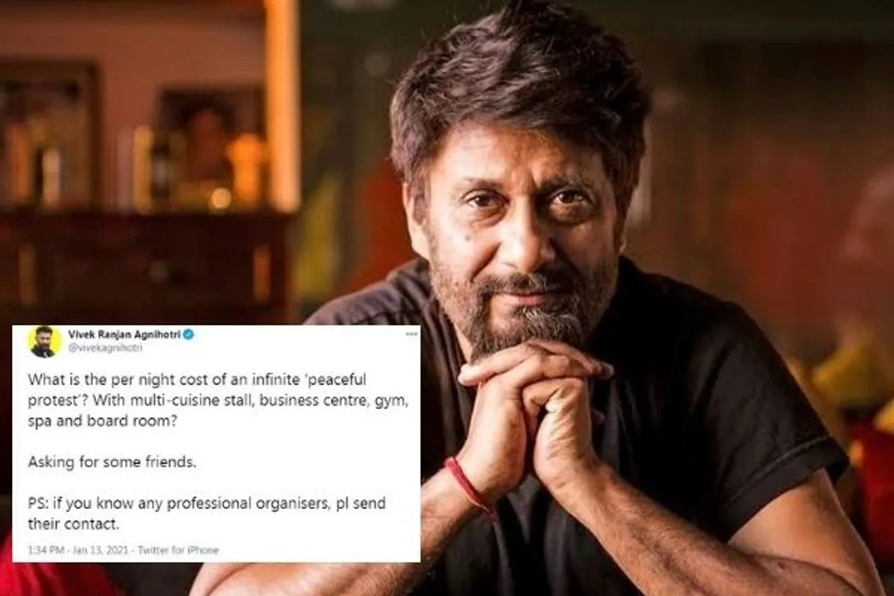 फिल्ममेकर Vivek Agnihotri ने किसान आंदोलन में एक रात बीताने का पूछा दाम