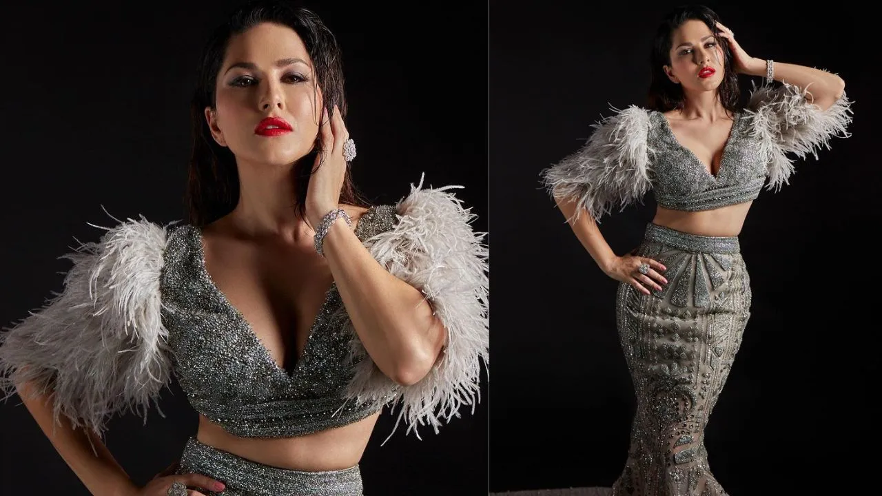 Sunny Leone turns mermaid in a silver co-ord set