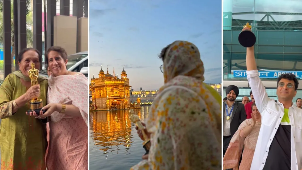 Oscar The Elephant Whisperers Guneet Monga arrives at the Golden Temple with the Oscar trophy - watch video  Academy Award for Best Documentary Short Film