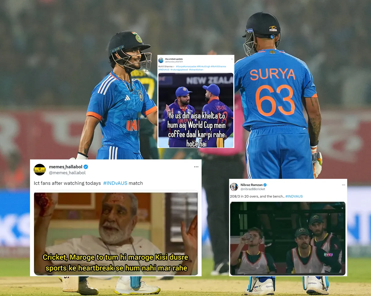 India batters Ishan Kishan and Suryakumar Yadav batting against Australia