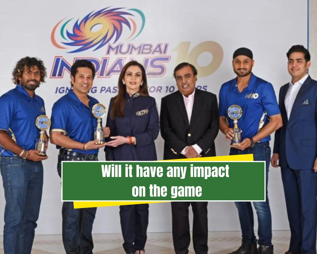 Mukesh Ambai with Mumbai Indians players