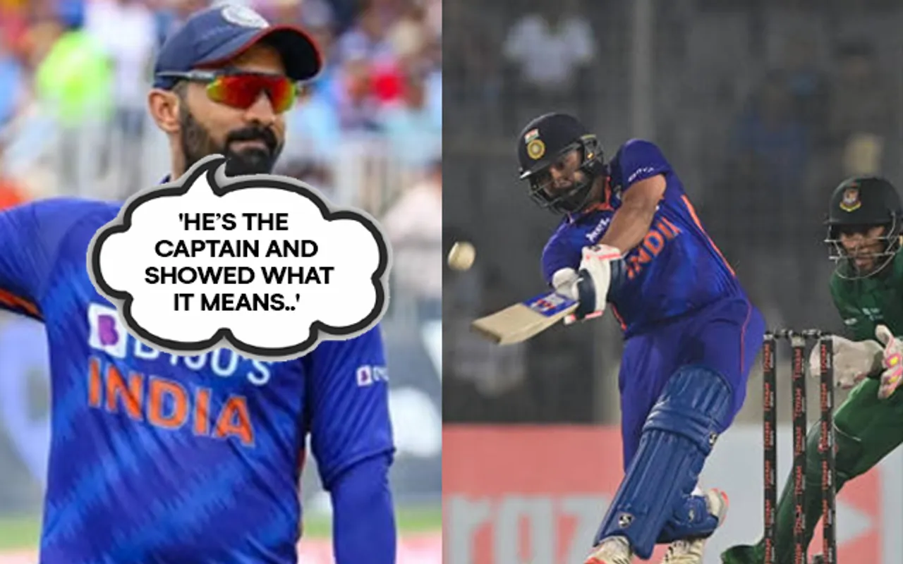 Dinesh Karthik (left) and Rohit Sharma (right)