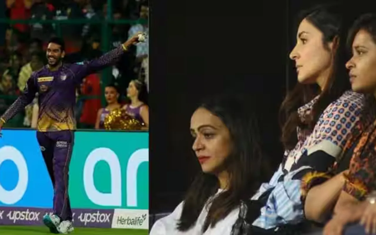 Anushka Sharma's reaction to Venkatesh Iyer's catch