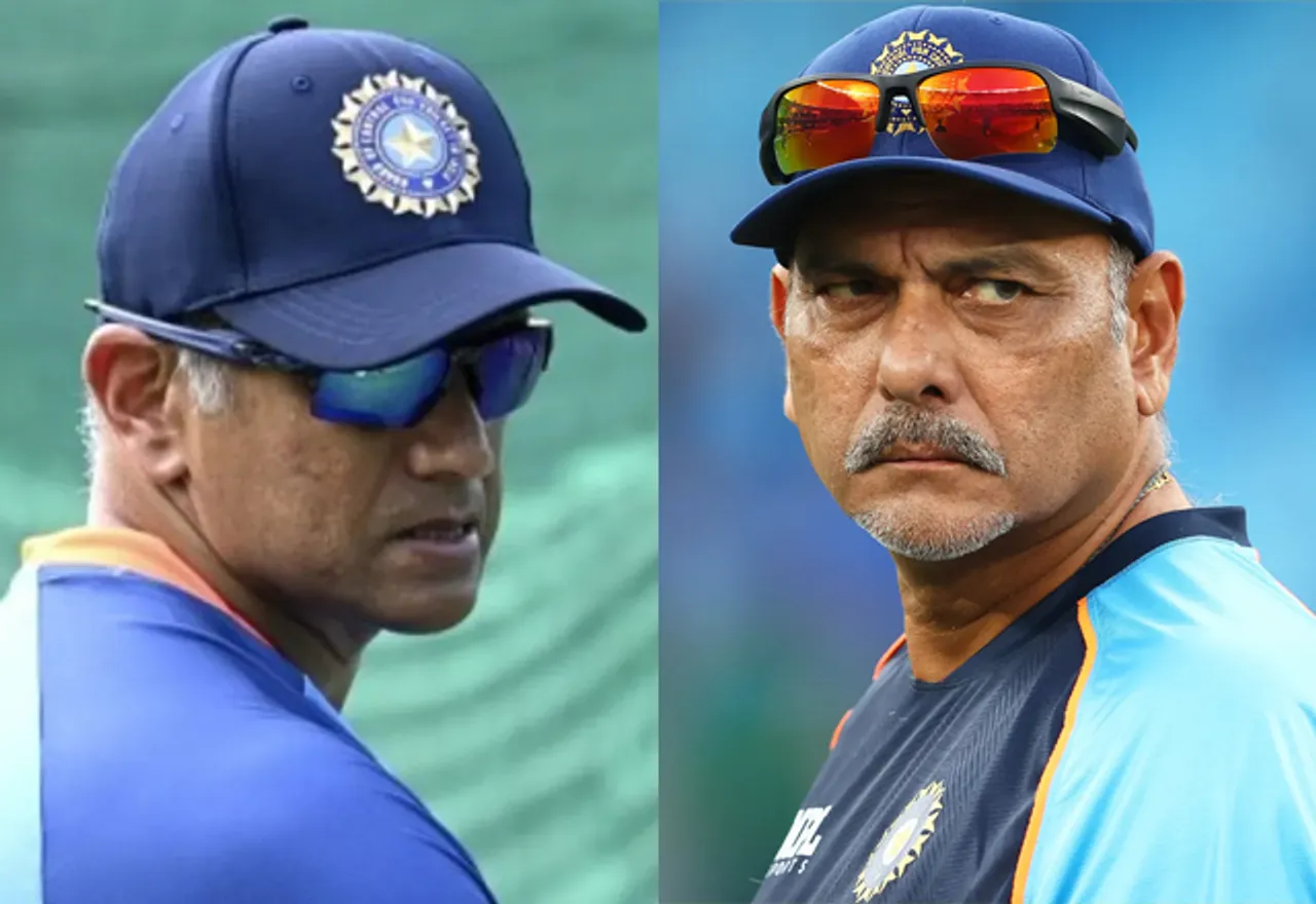 Rahul Dravid (left) and Ravi Shastri (right)