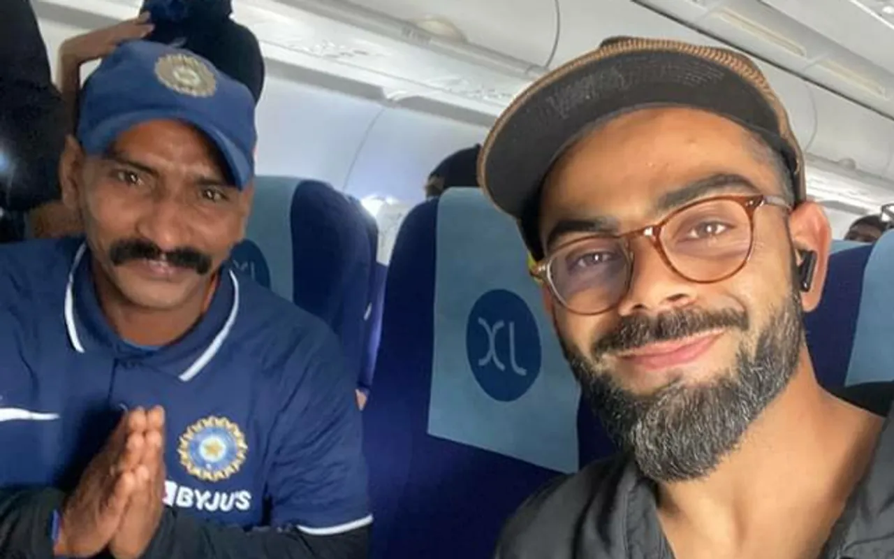 Virat Kohli and Sudhir (Source - Twitter)