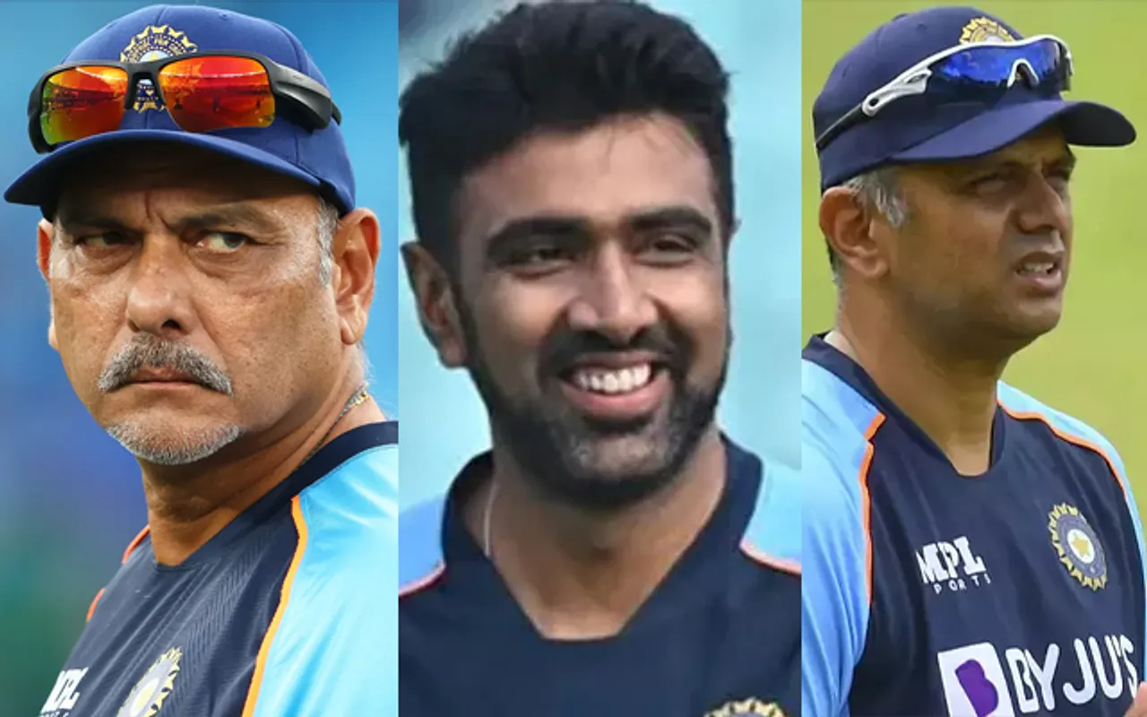 Ravi Shastri-Ravichandran Ashwin-Rahul Dravid