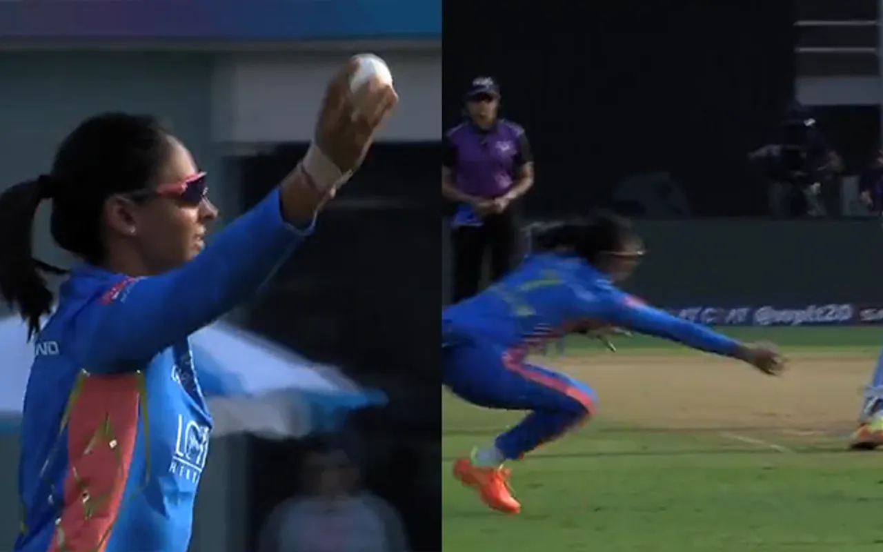 Harmanpreet Kaur takes amazing catch