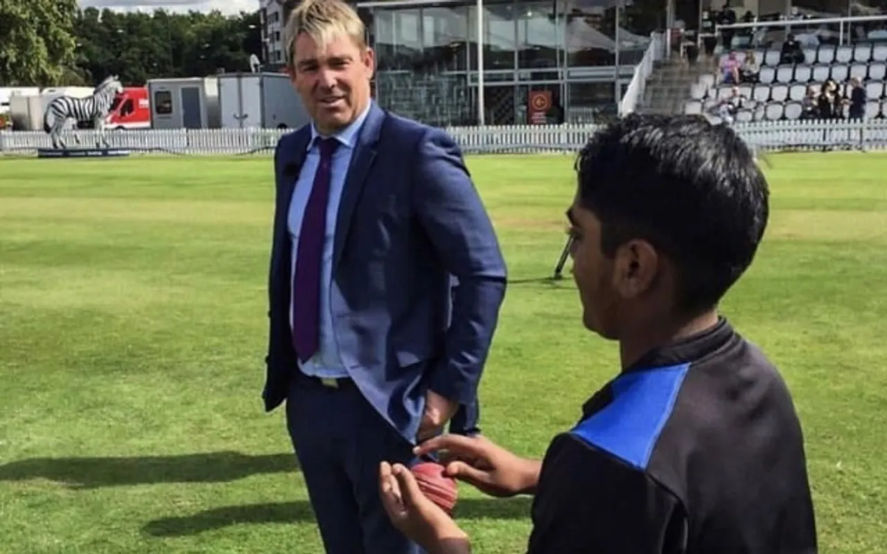 Shane Warne and Rehan Ahmed (Source - Twitter)