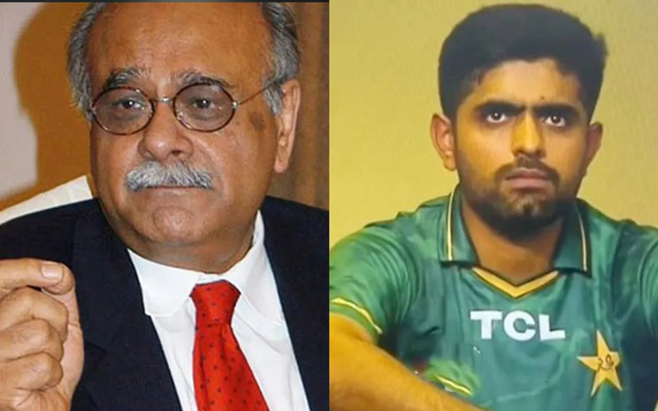 Najam Sethi and Babar Azam (Source - Twitter)