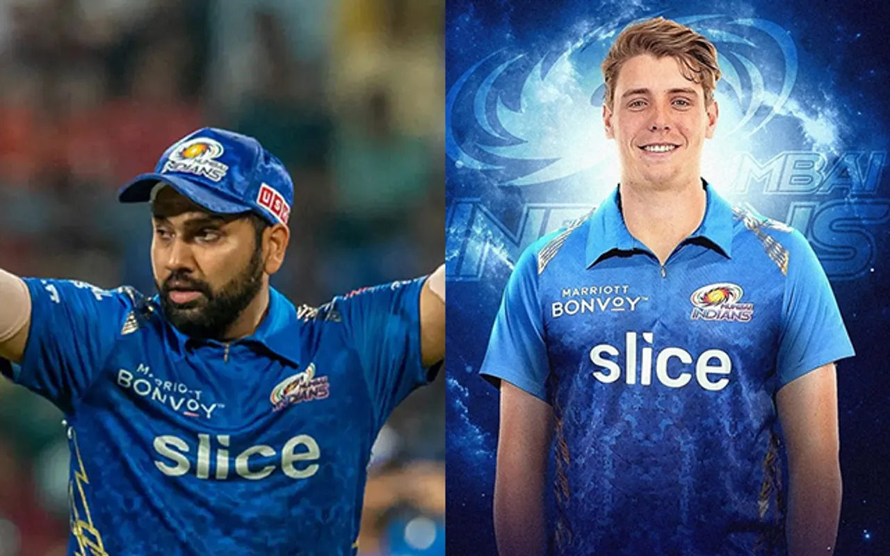 Rohit Sharma and Cameron Green (Source - Twitter)