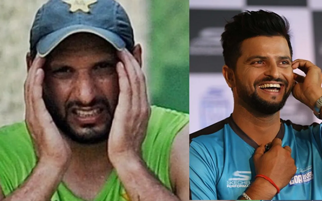 'Baap re! Ye toh dhoti khol rha hai' - Fans in splits as Suresh Raina's cheeky remark on Shahid Afridi after LLC Masters match goes viral