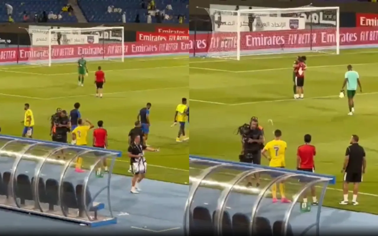 WATCH: Cristiano Ronaldo throws water at cameraperson following Al Nassr tie in Arab Club Champions Cup