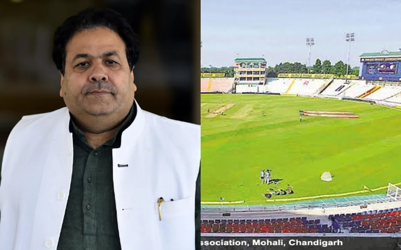 Rajeev Shukla and Mohali (Source - Twitter)