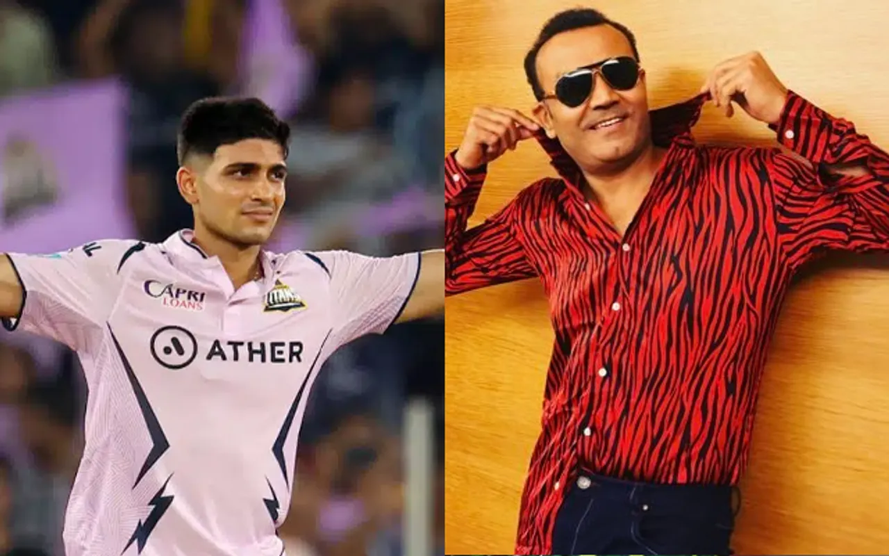 Shubman Gill and Virender Sehwag (Source - Twitter)