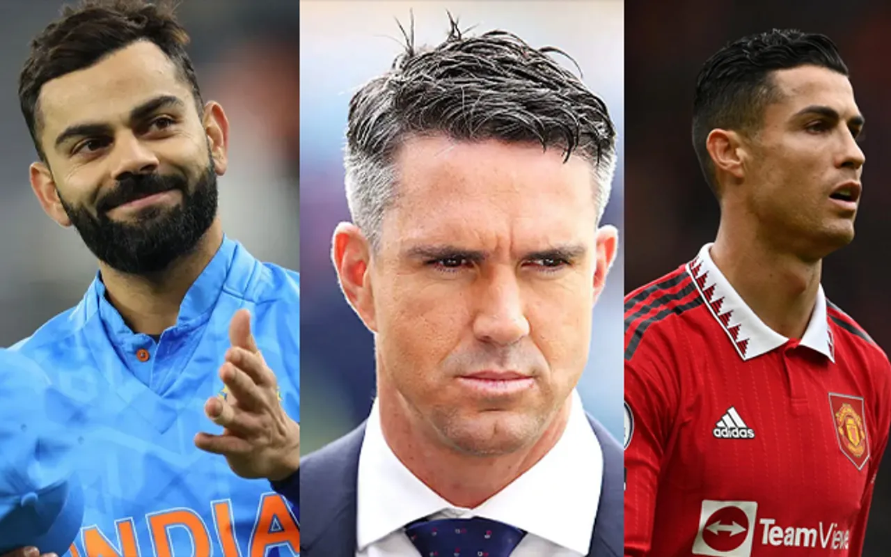 Virat Kohli, Kevin Pietersen and Cristiano Ronaldo (Source - Twitter)