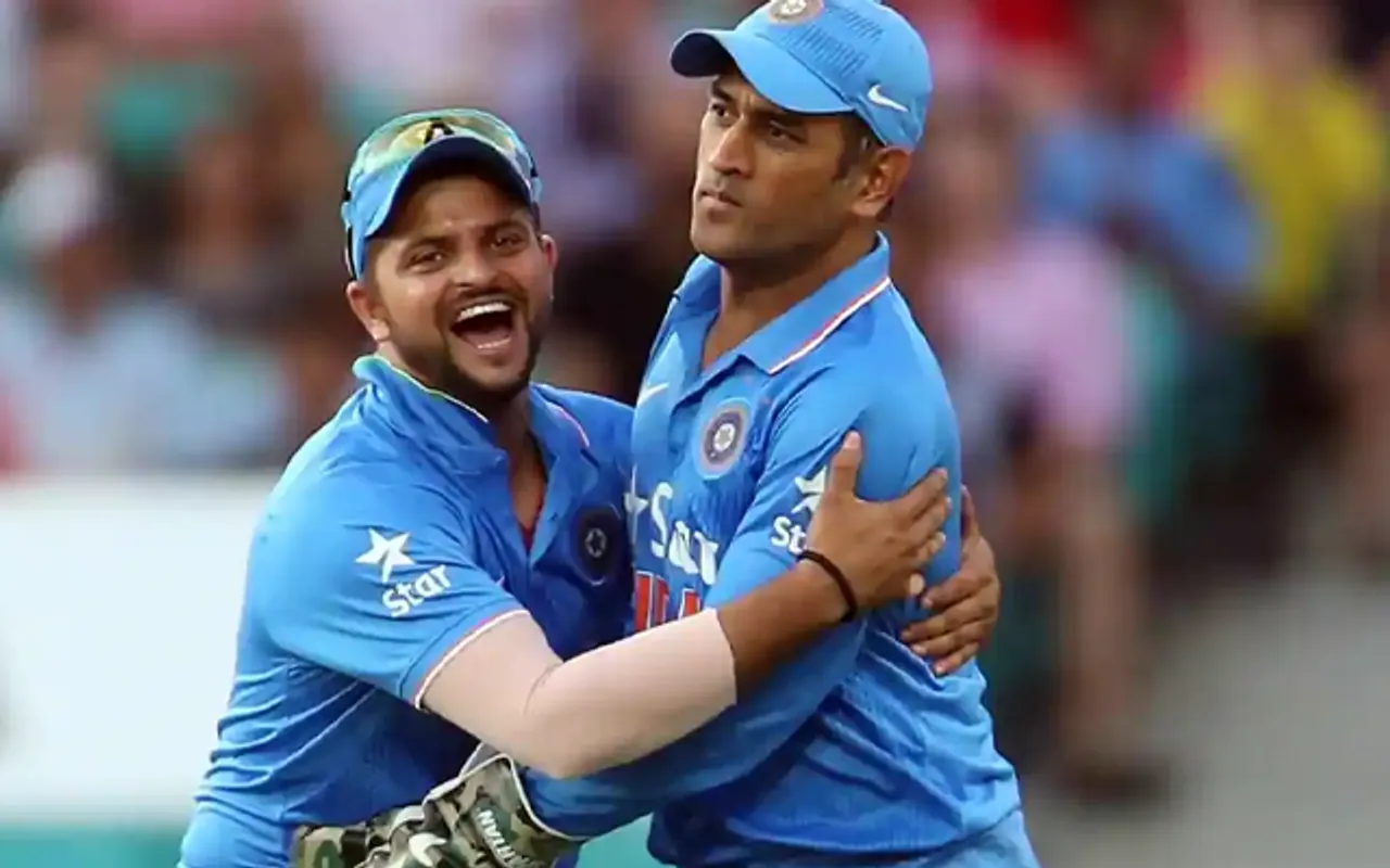 Suresh Raina and MS Dhoni (Source - Twitter)