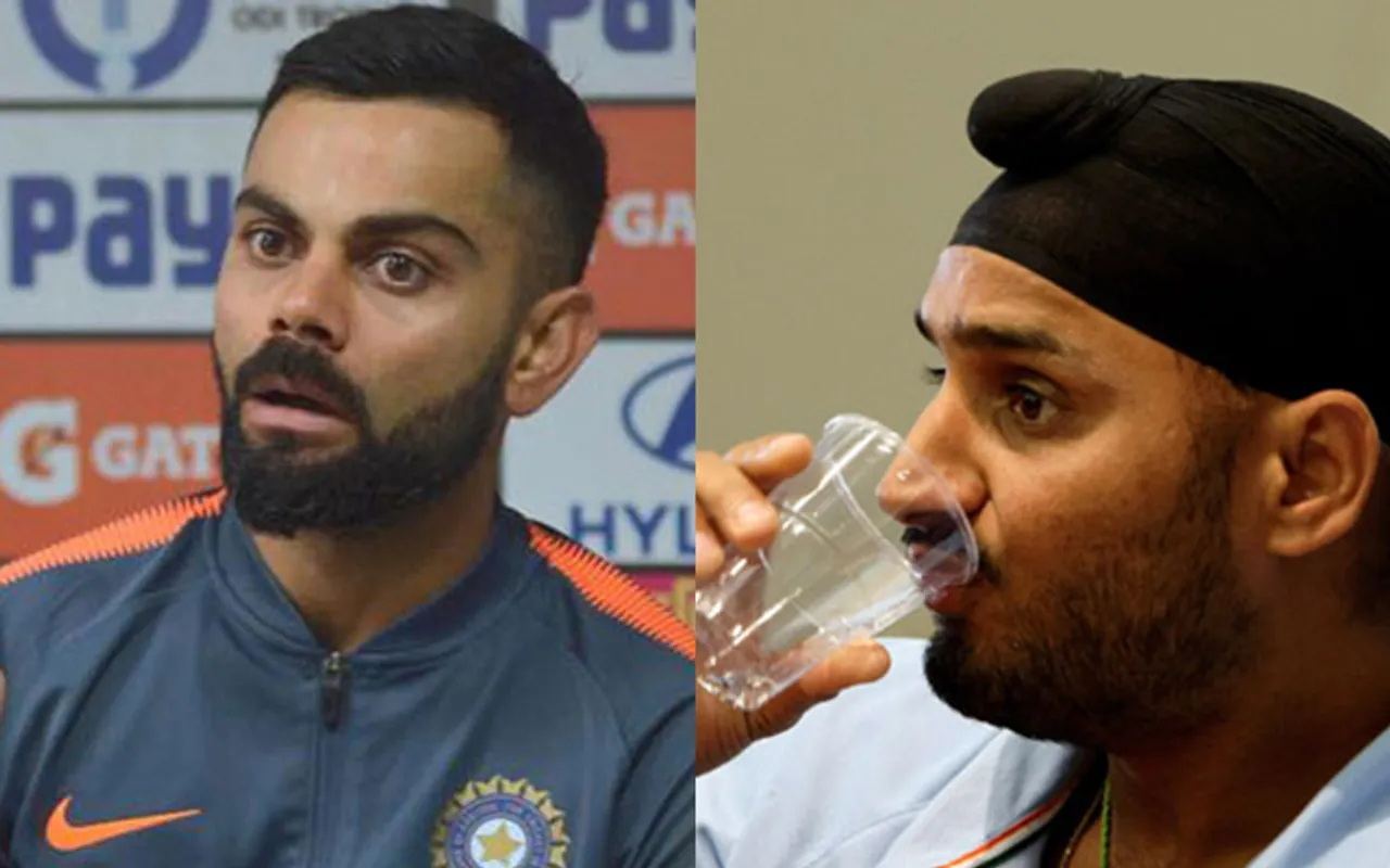 Virat Kohli and Harbhajan Singh (Source - Twitter)