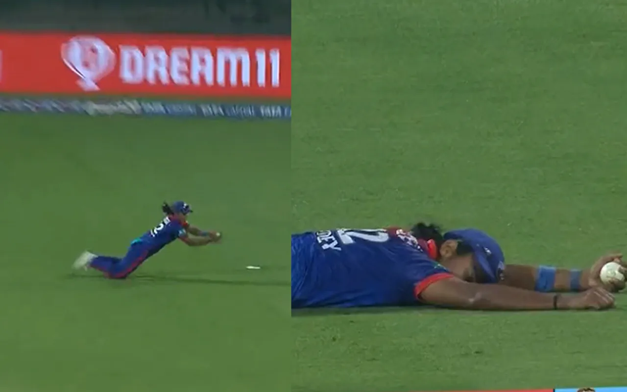 Shikha Pandey took a brilliant catch (Source - Twitter)