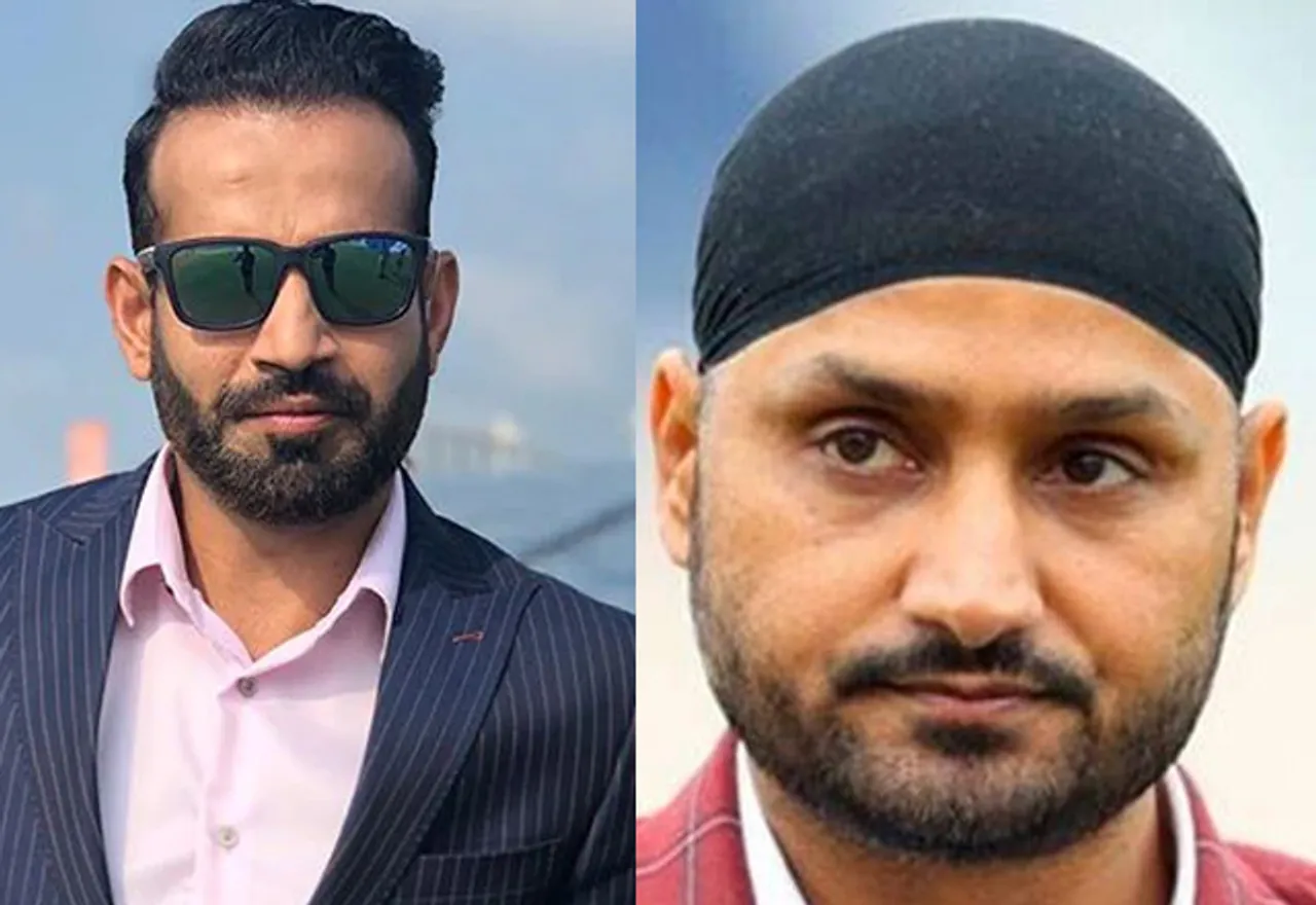 Irfan Pathan (left) and Harbhajan Singh (right)